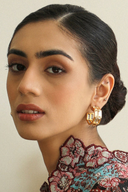 Chandelier Baguette Baguette Crystal Hoop Earrings 