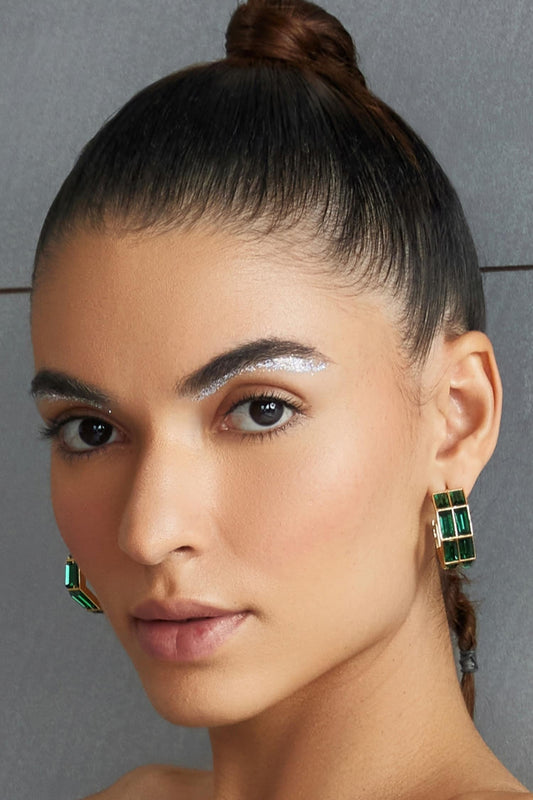 Chandelier Baguette Baguette Crystal Mini Statement Hoop Earring 