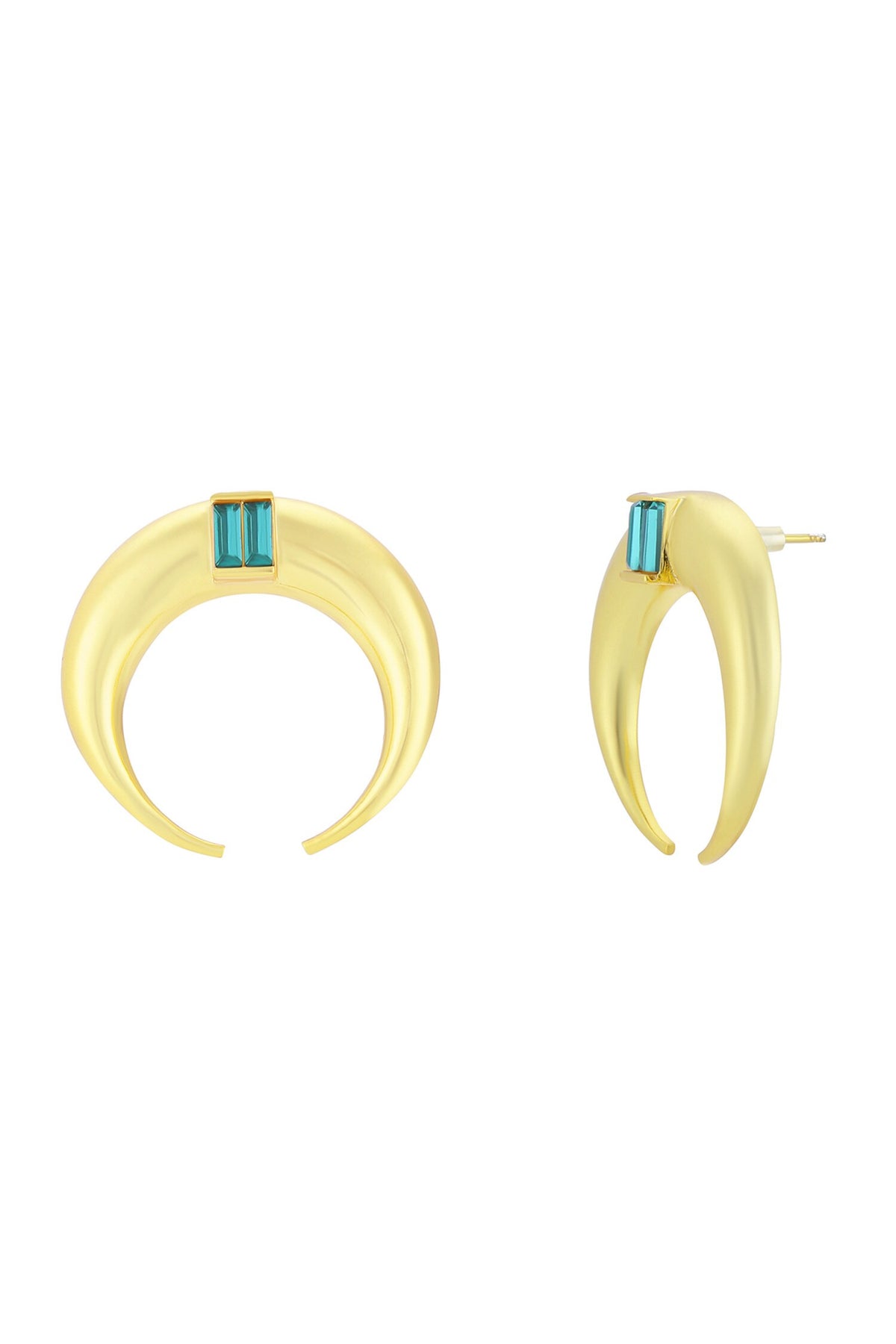 Copa Moon Moon Hoops With Baguette Crystals 