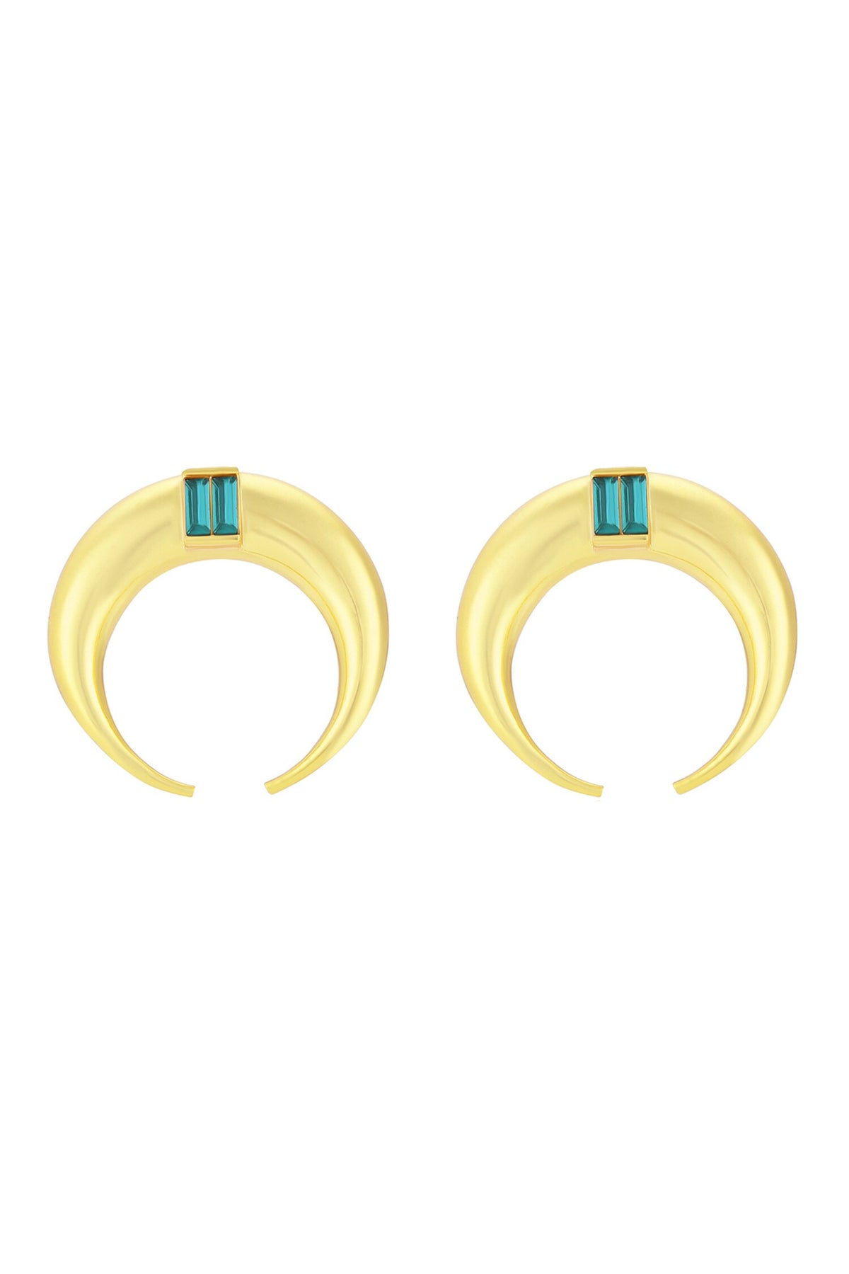 Copa Moon Moon Hoops With Baguette Crystals 