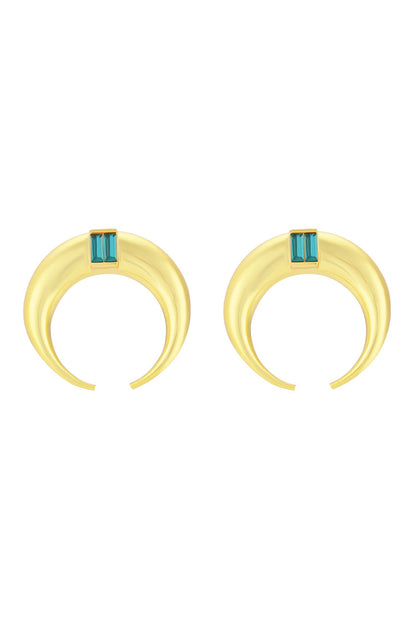 Copa Moon Moon Hoops With Baguette Crystals 