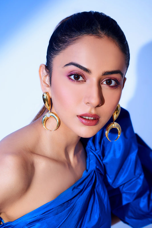 Copa Drop Gold Baguette Crystal Earrings 
