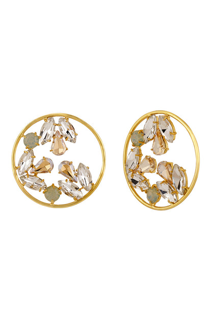 Sameera Crystal Multi-Jewelled Crystal Hoop Earrings 