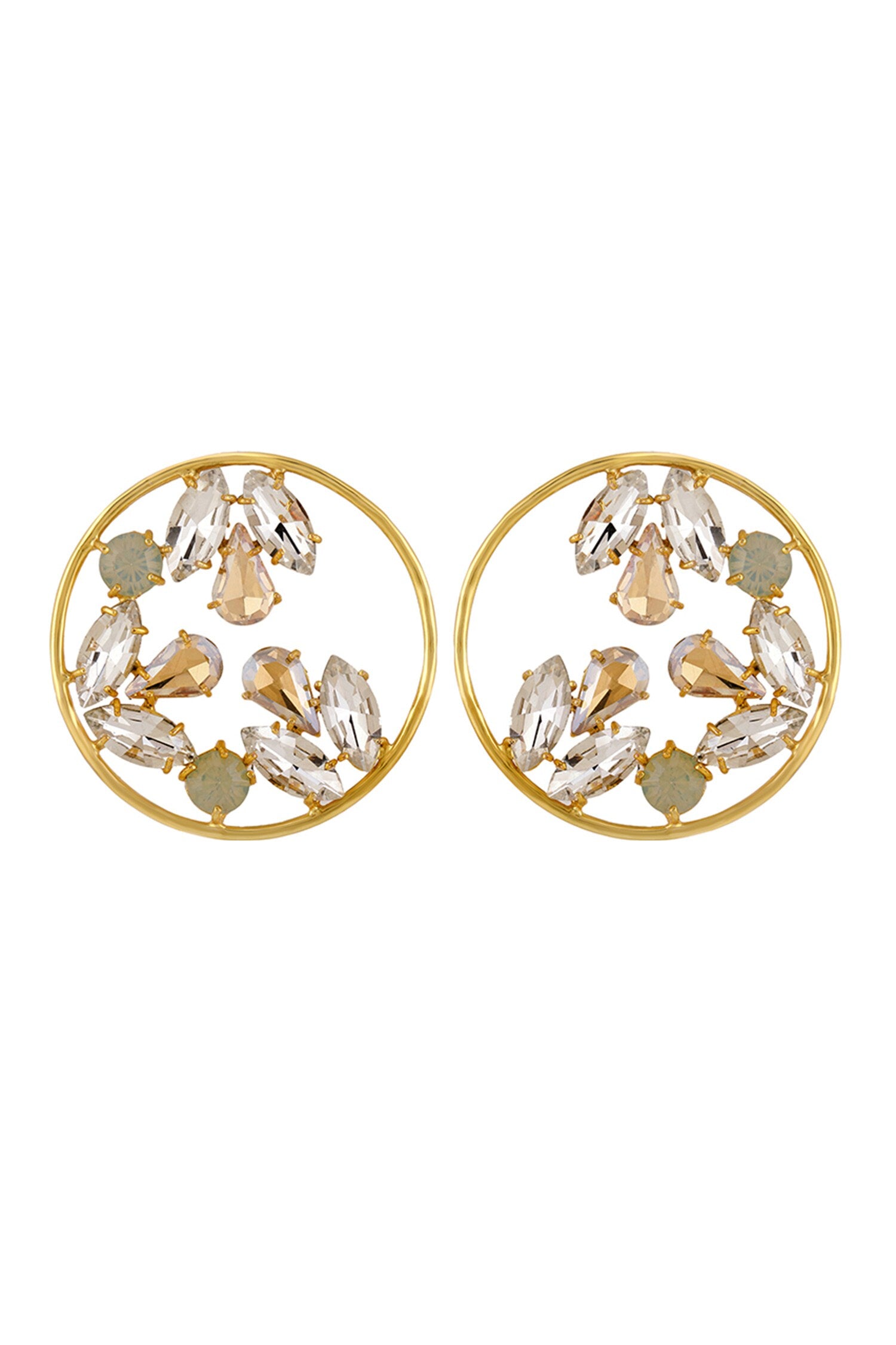 Sameera Crystal Multi-Jewelled Crystal Hoop Earrings 