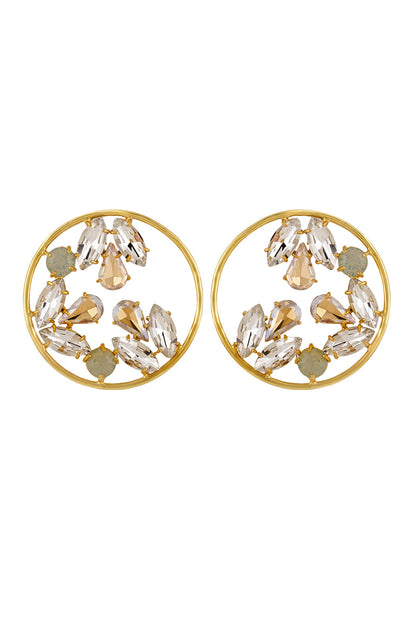 Sameera Crystal Multi-Jewelled Crystal Hoop Earrings 
