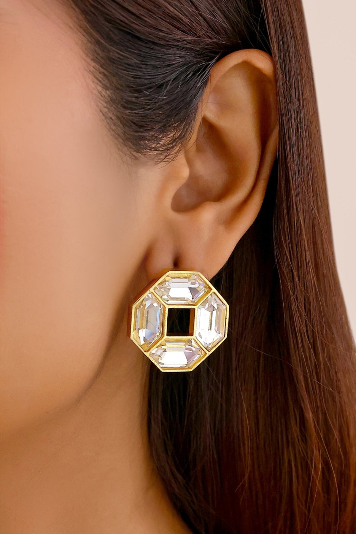 Cavana Mini Swarovski Crystal Geometric Stud Earrings 