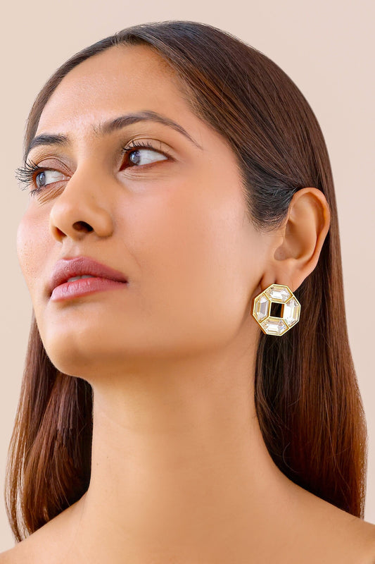 Cavana Mini Swarovski Crystal Geometric Stud Earrings 