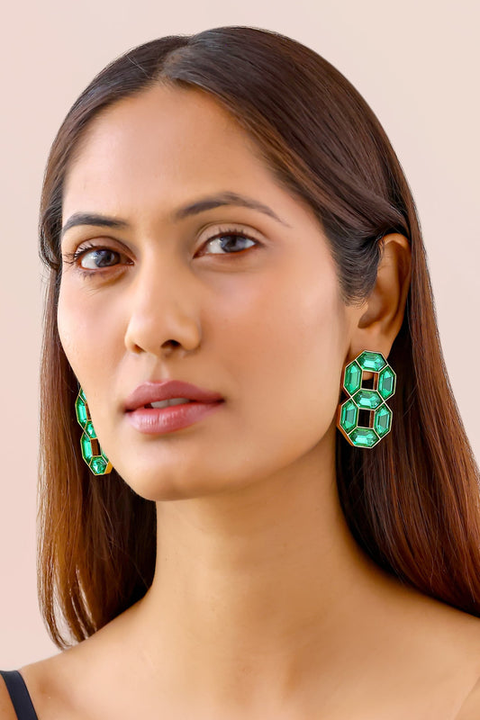 Cavana Double Swarovski Crystal Stud Earrings 