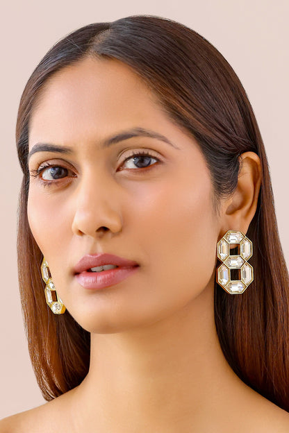 Cavana Double Swarovski Crystal Stud Earrings 