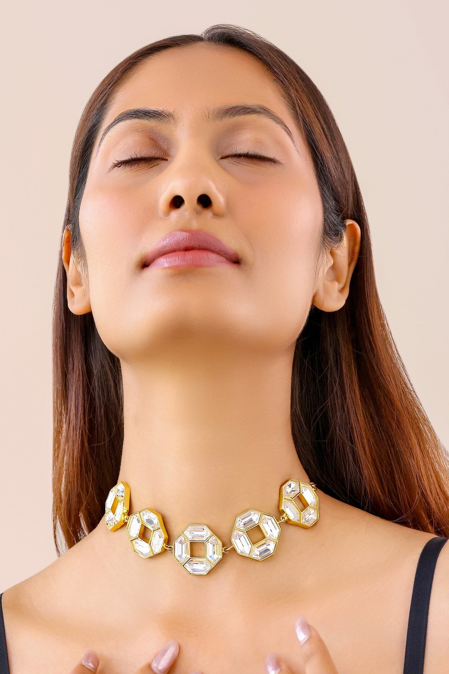 Cavana Geometric Crystal Embellished Choker 