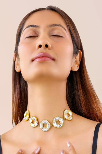 Cavana Geometric Crystal Embellished Choker 