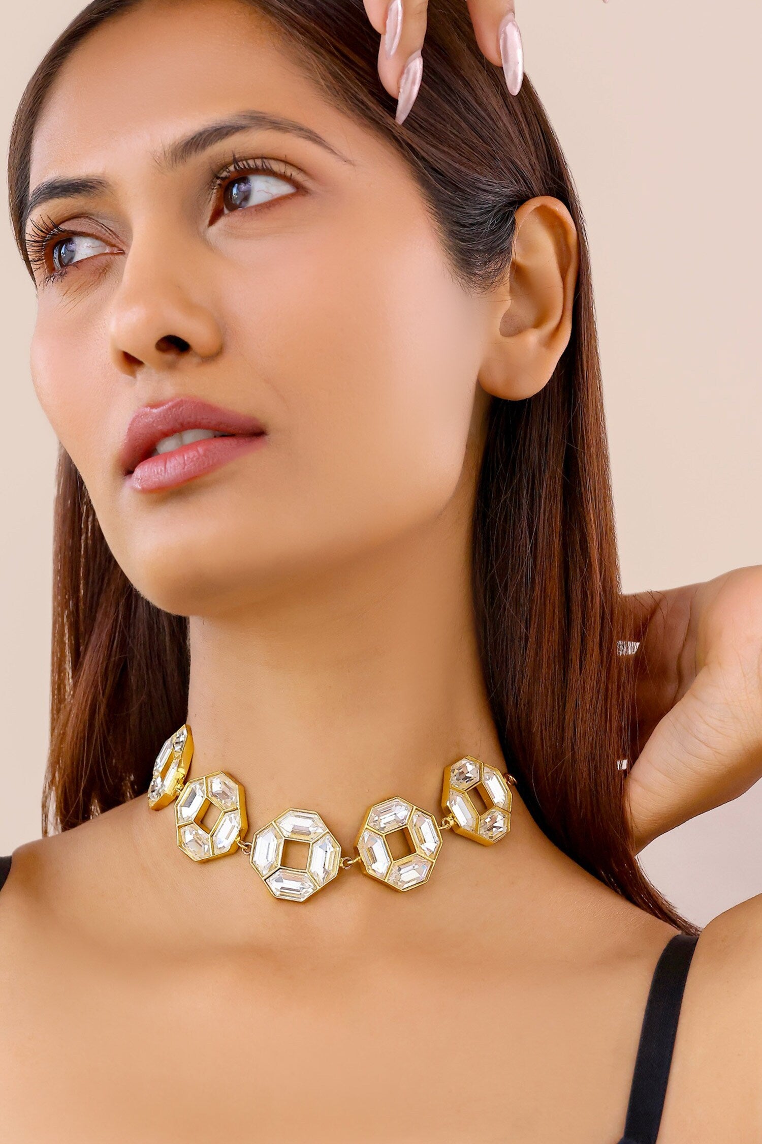 Cavana Geometric Crystal Embellished Choker 
