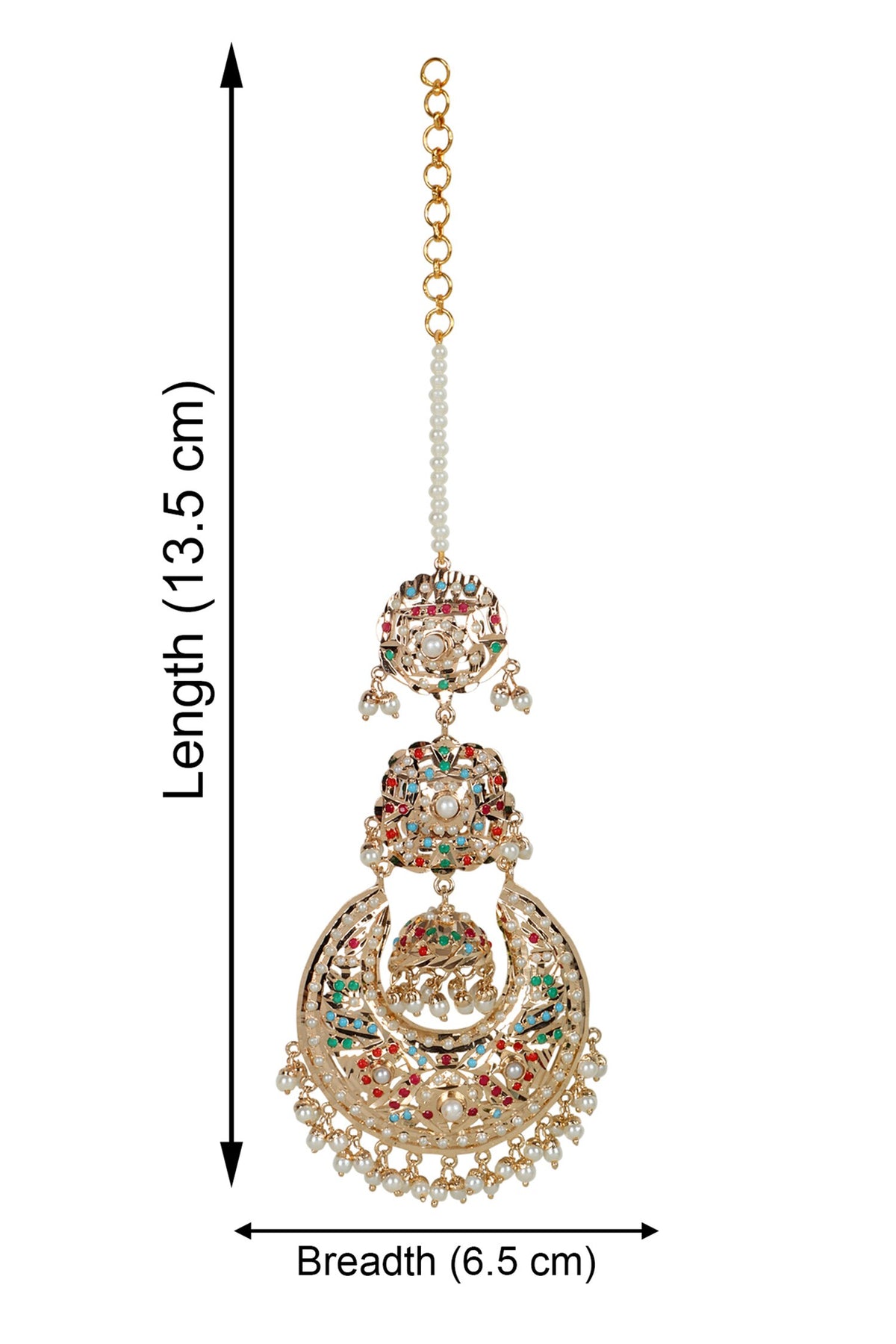 Navratan Jhumka Chaandbali Earrings 