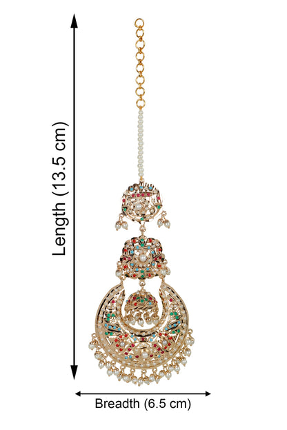 Navratan Jhumka Chaandbali Earrings 