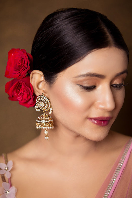 Bridal Jadau Jhumki Earrings 
