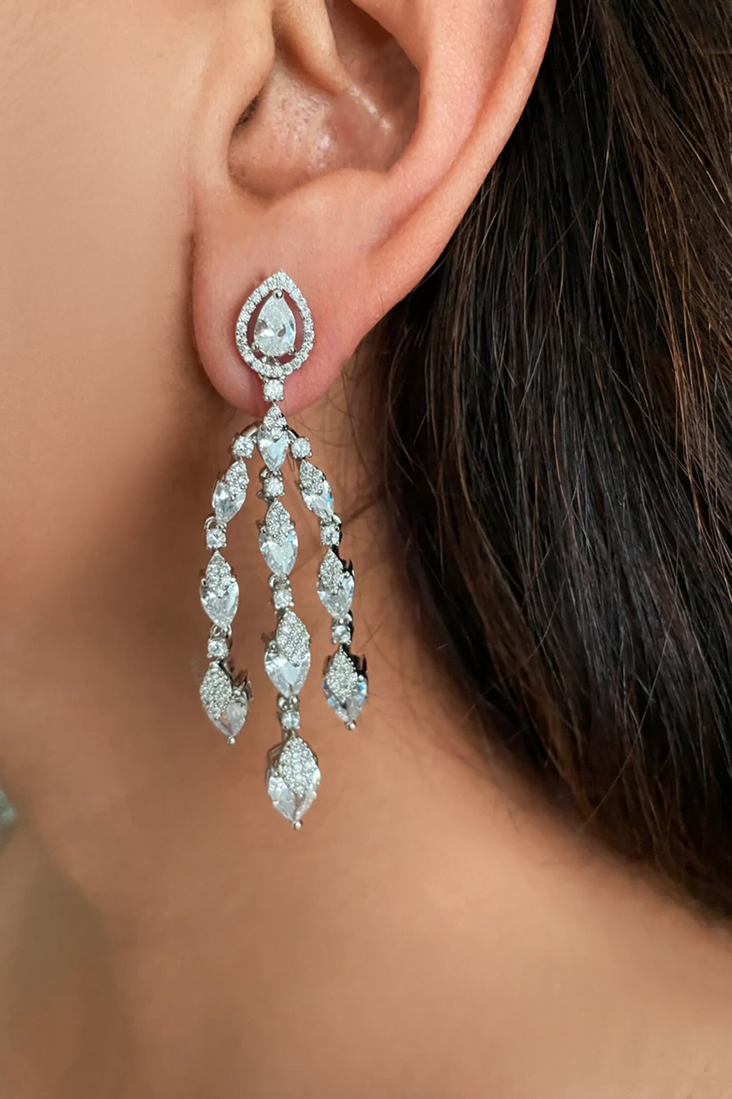 Diamond Petals 2 Layer Necklace Set 