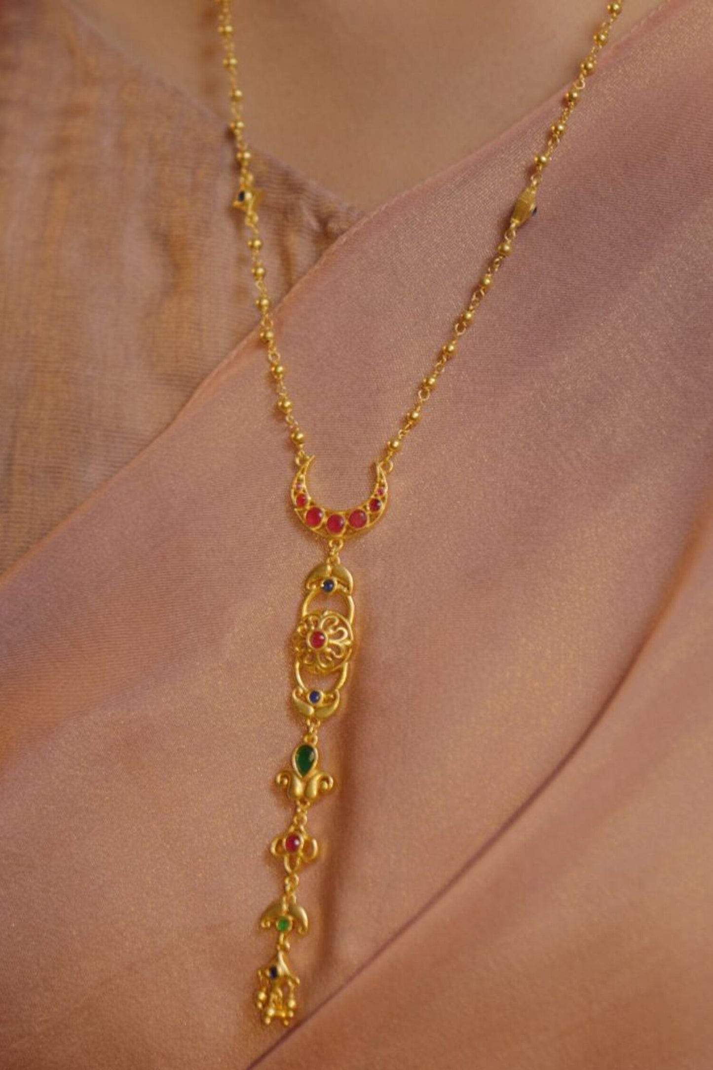 Moonlit Grace Lariat Necklace 