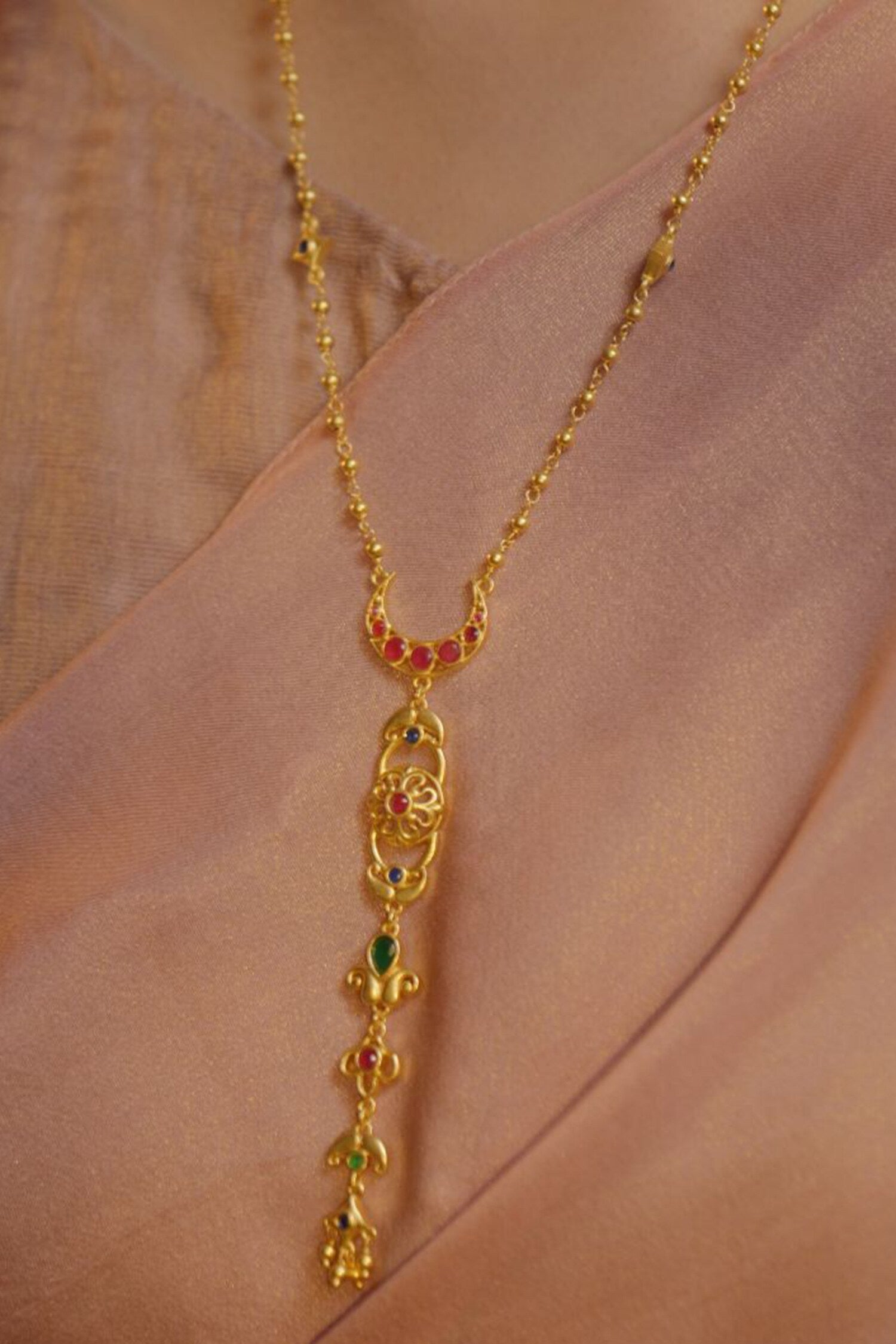 Moonlit Grace Lariat Necklace 