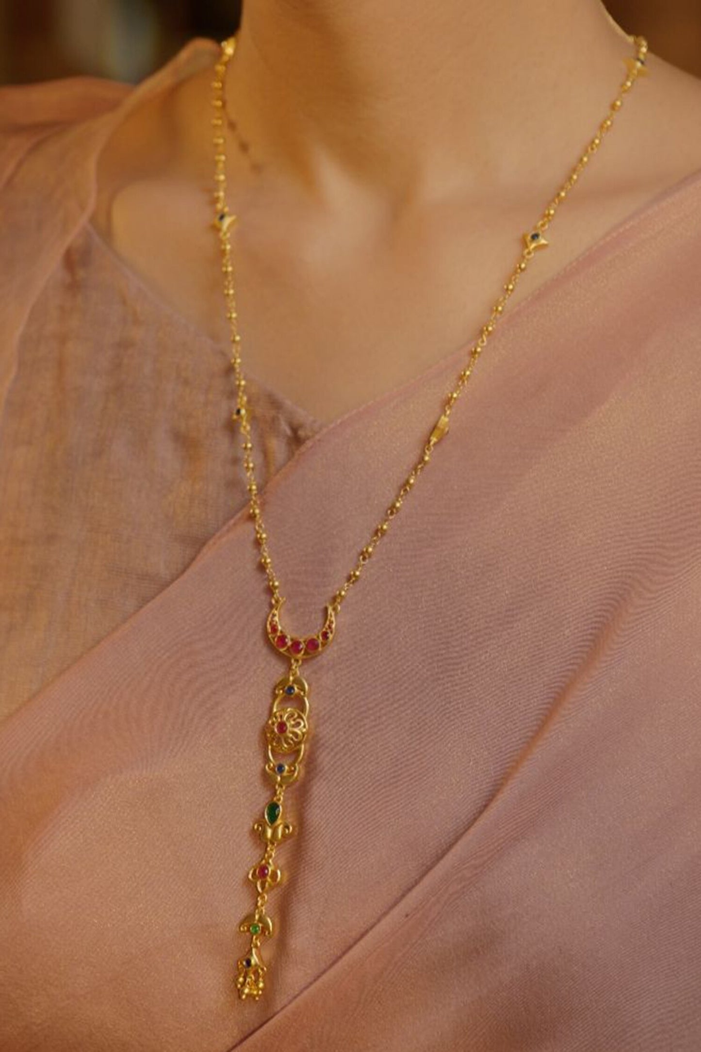 Moonlit Grace Lariat Necklace 