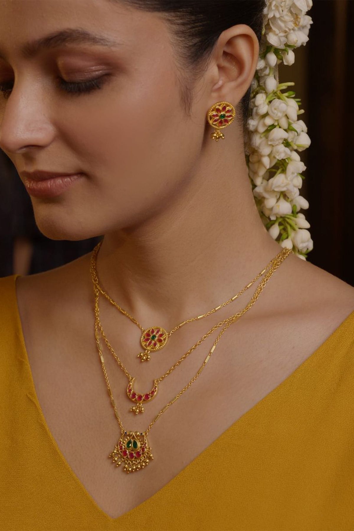 Floral Motif Necklace Set 