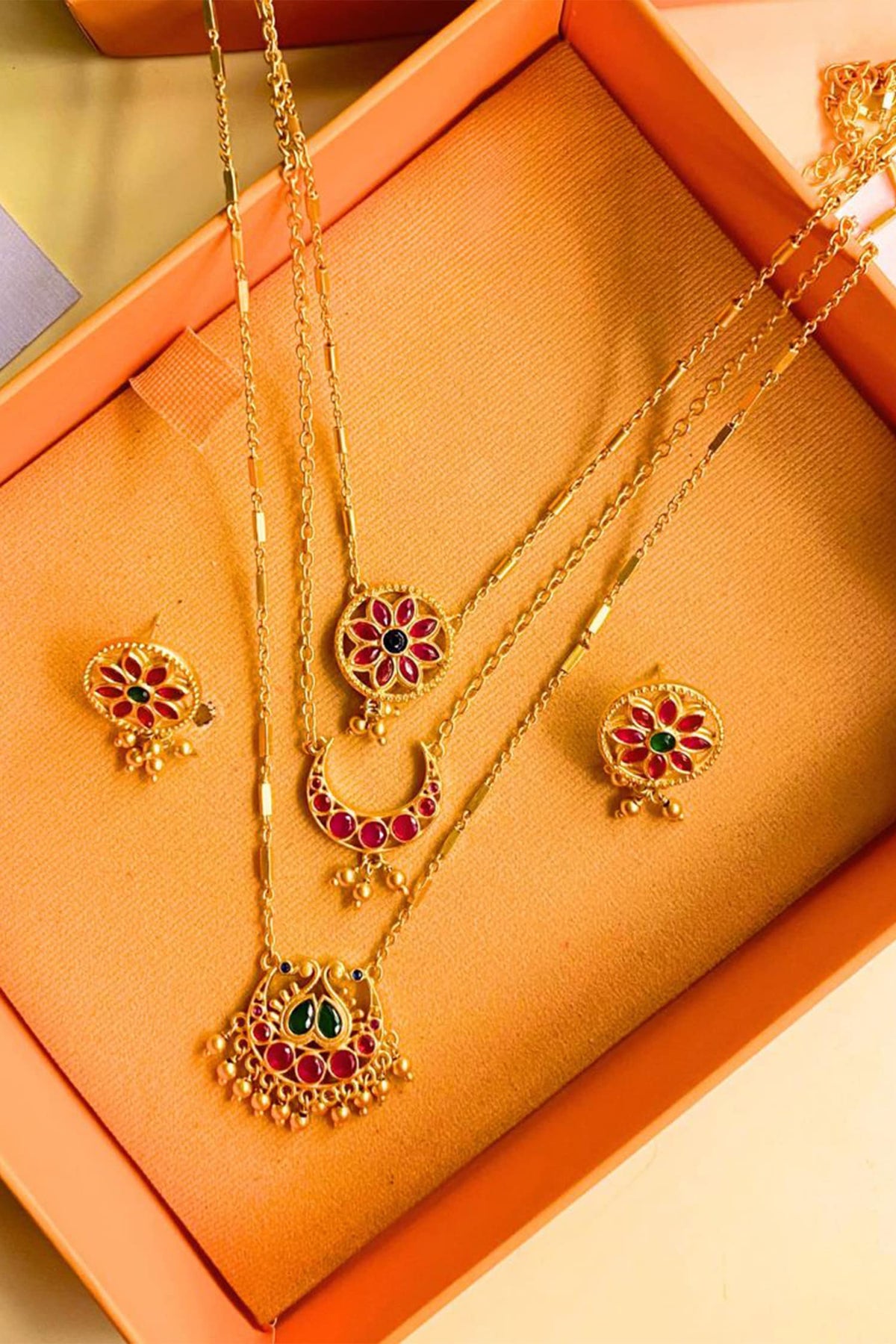 Floral Motif Necklace Set 