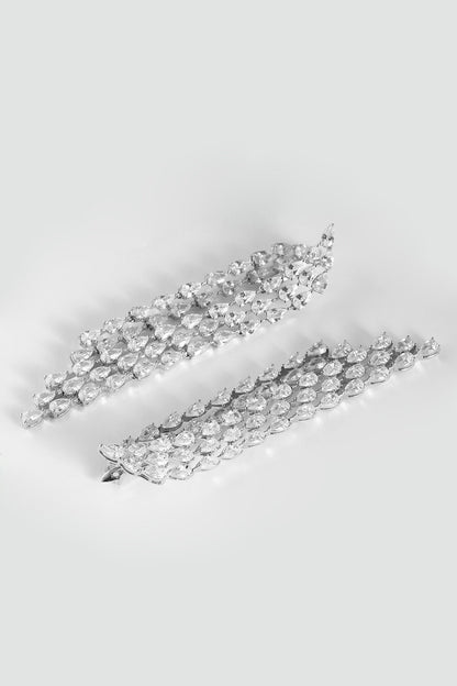Dual Crystal Drop Earrings 
