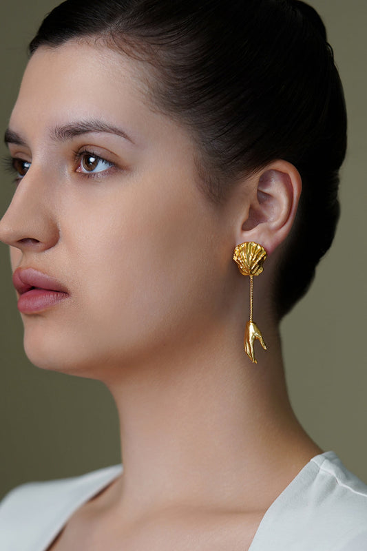 Ember Bud Long Dangle Earrings 