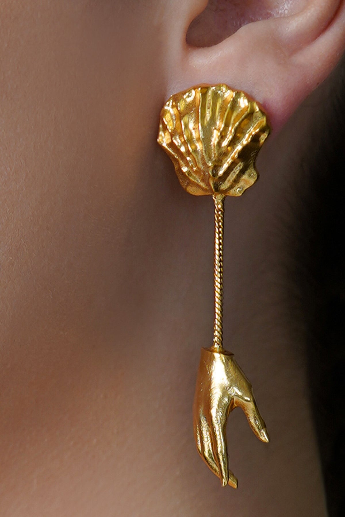 Ember Bud Long Dangle Earrings 