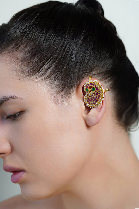 Ruby Paisley Ear Cuff Earrings 