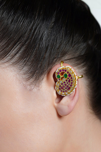 Ruby Paisley Ear Cuff Earrings 