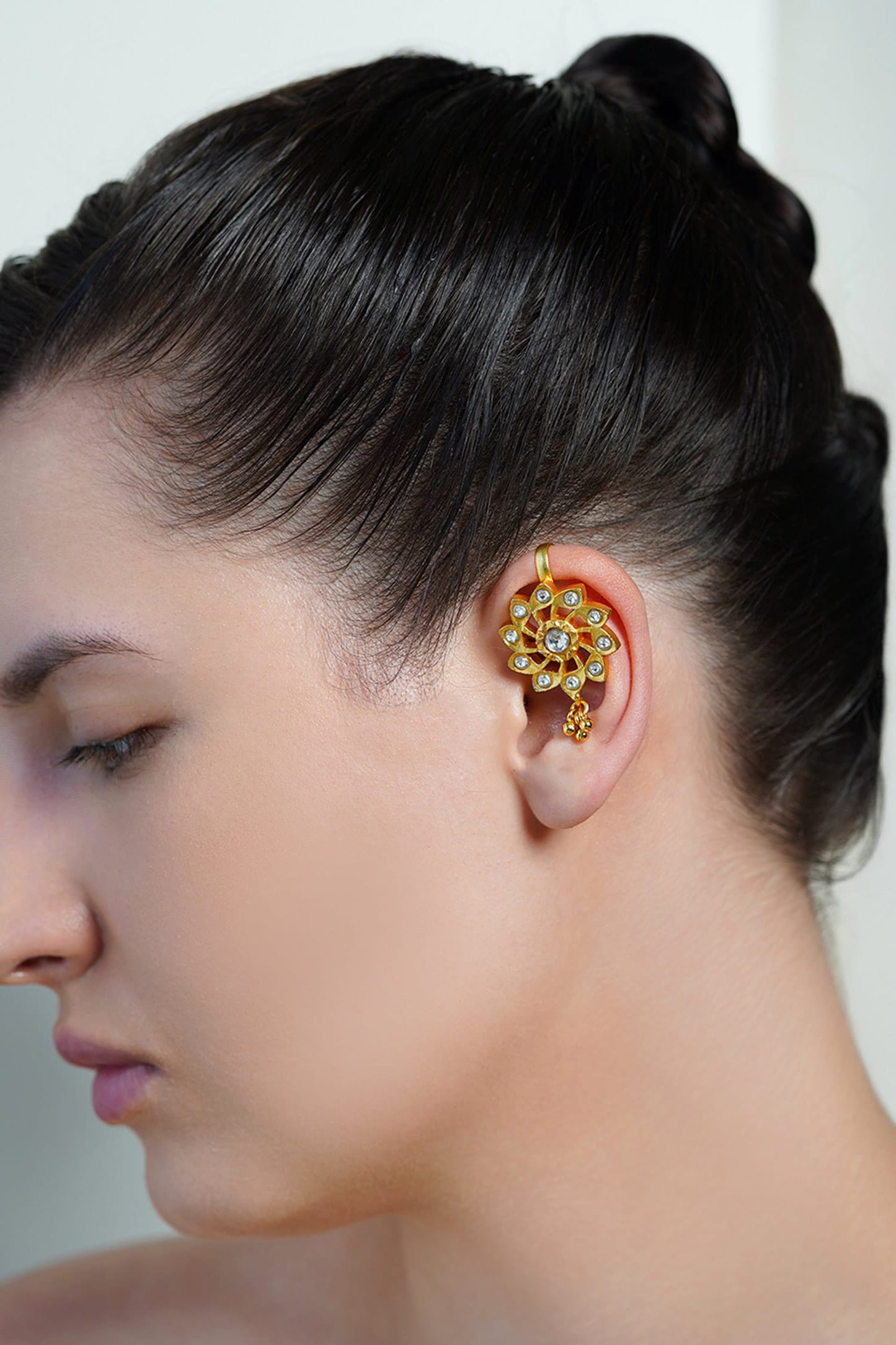 Sunburst Gold Ear Cuff Earrings 