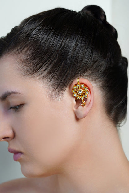 Sunburst Gold Ear Cuff Earrings 