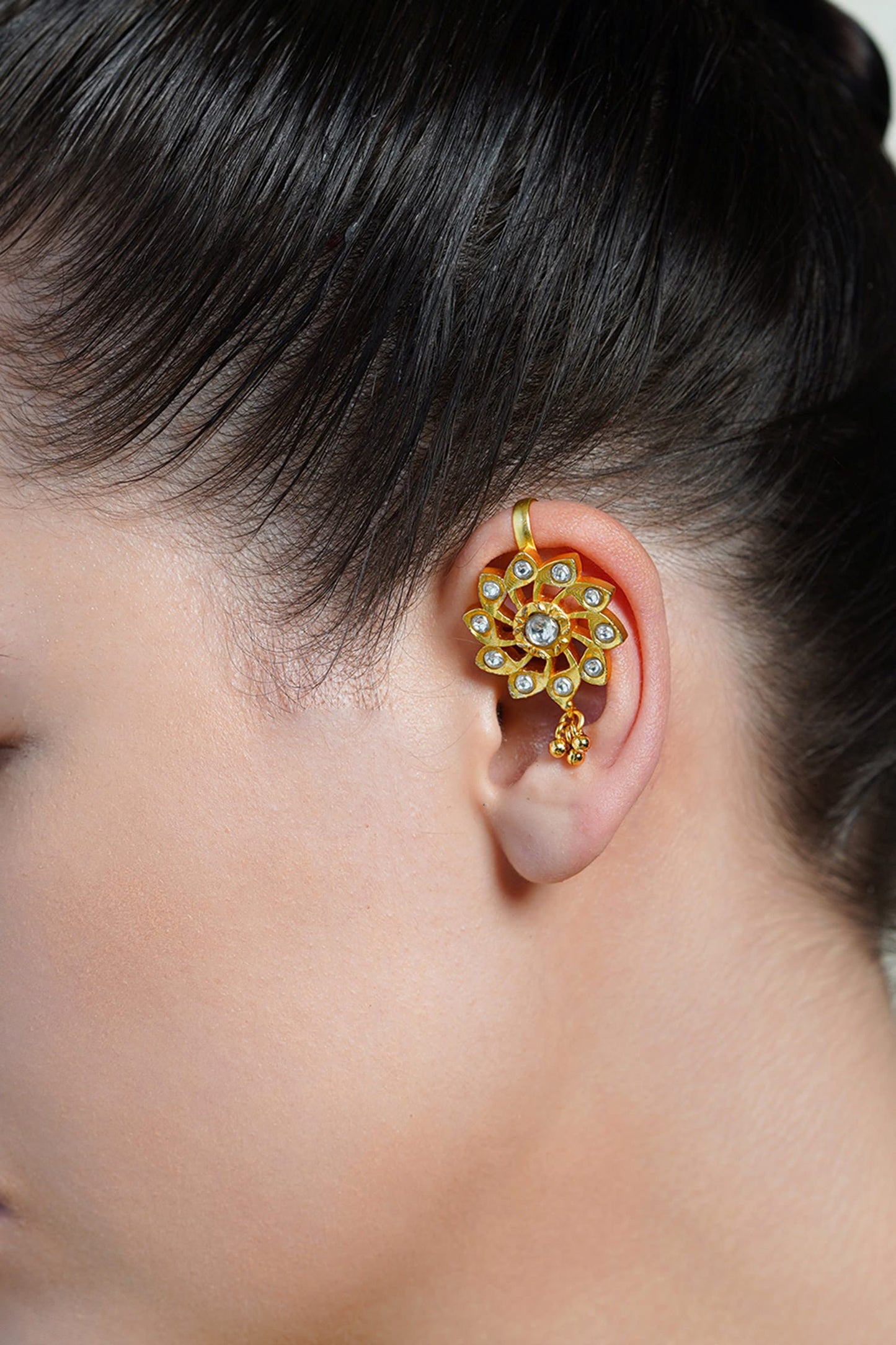 Sunburst Gold Ear Cuff Earrings 