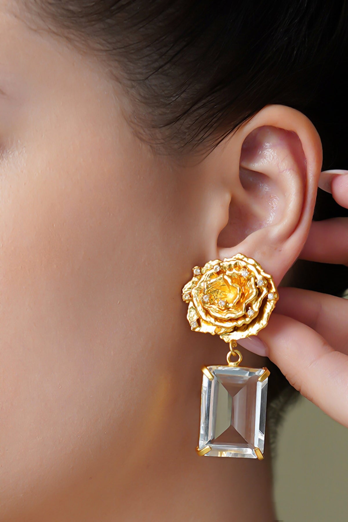 Luxe Rose Drop Earrings 