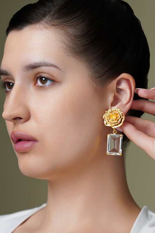 Luxe Rose Drop Earrings 