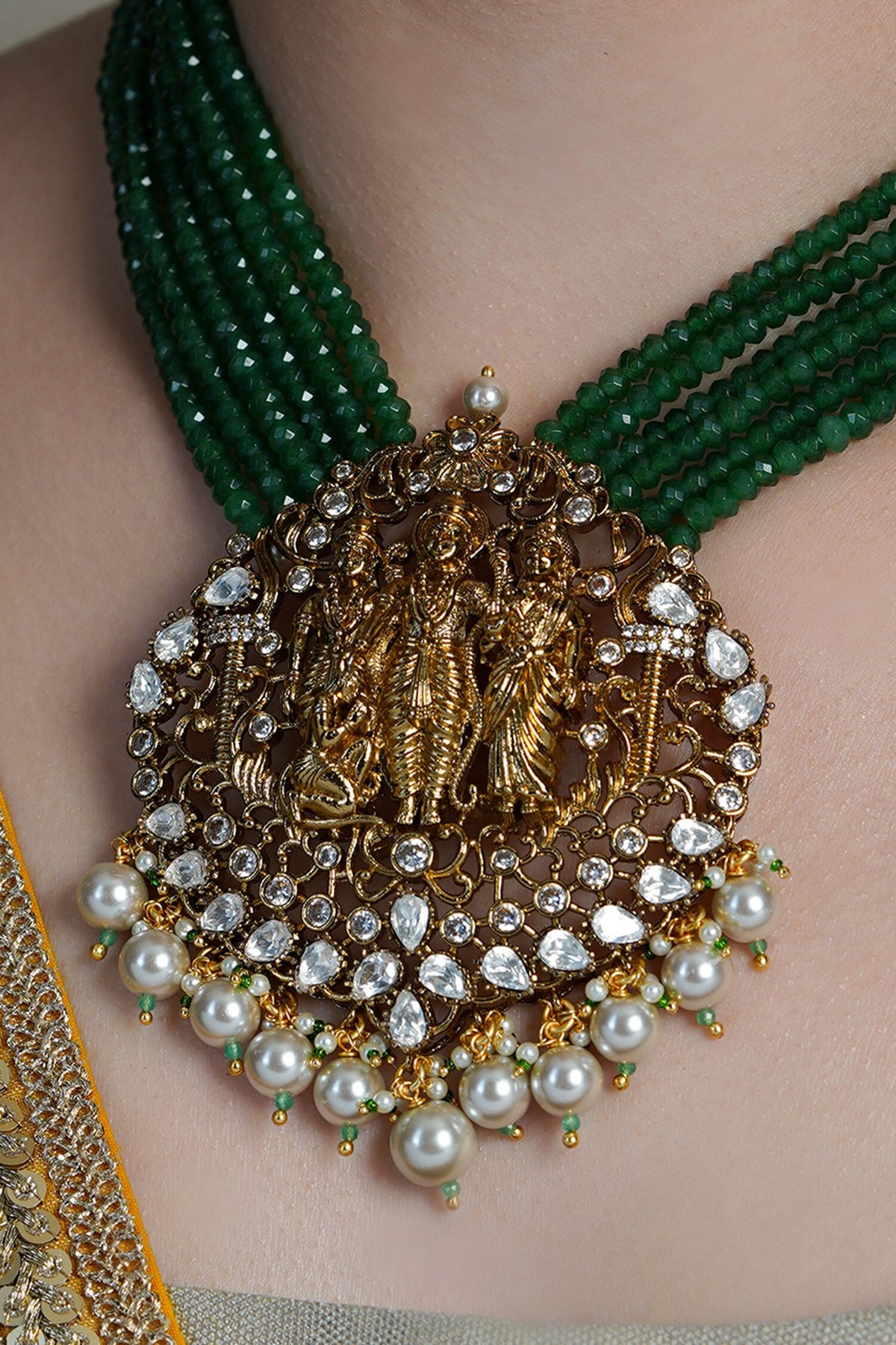 Emerald Dome Temple Necklace Set 