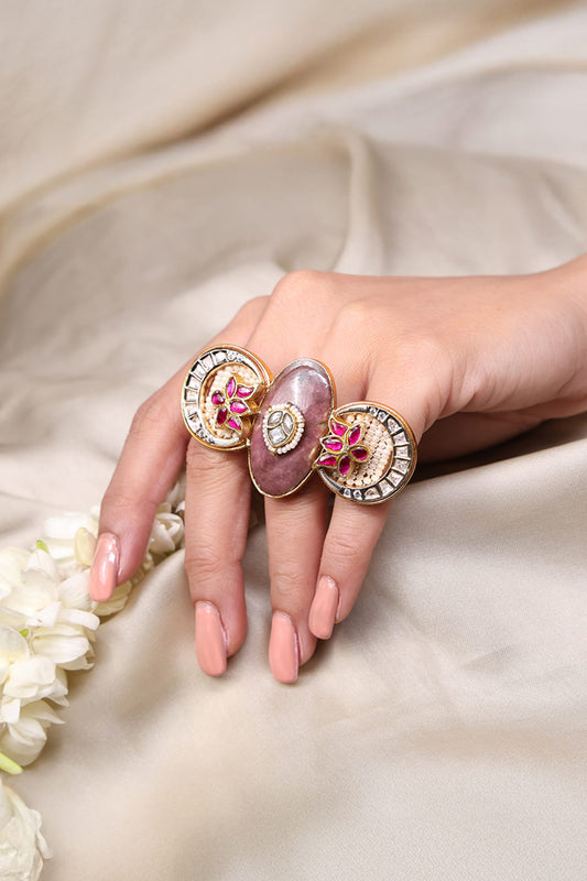 Ruby Blossom Kundan Ring 