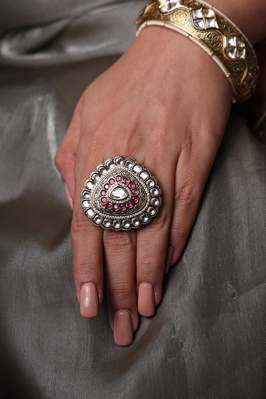 Kundan and Ruby Ring 