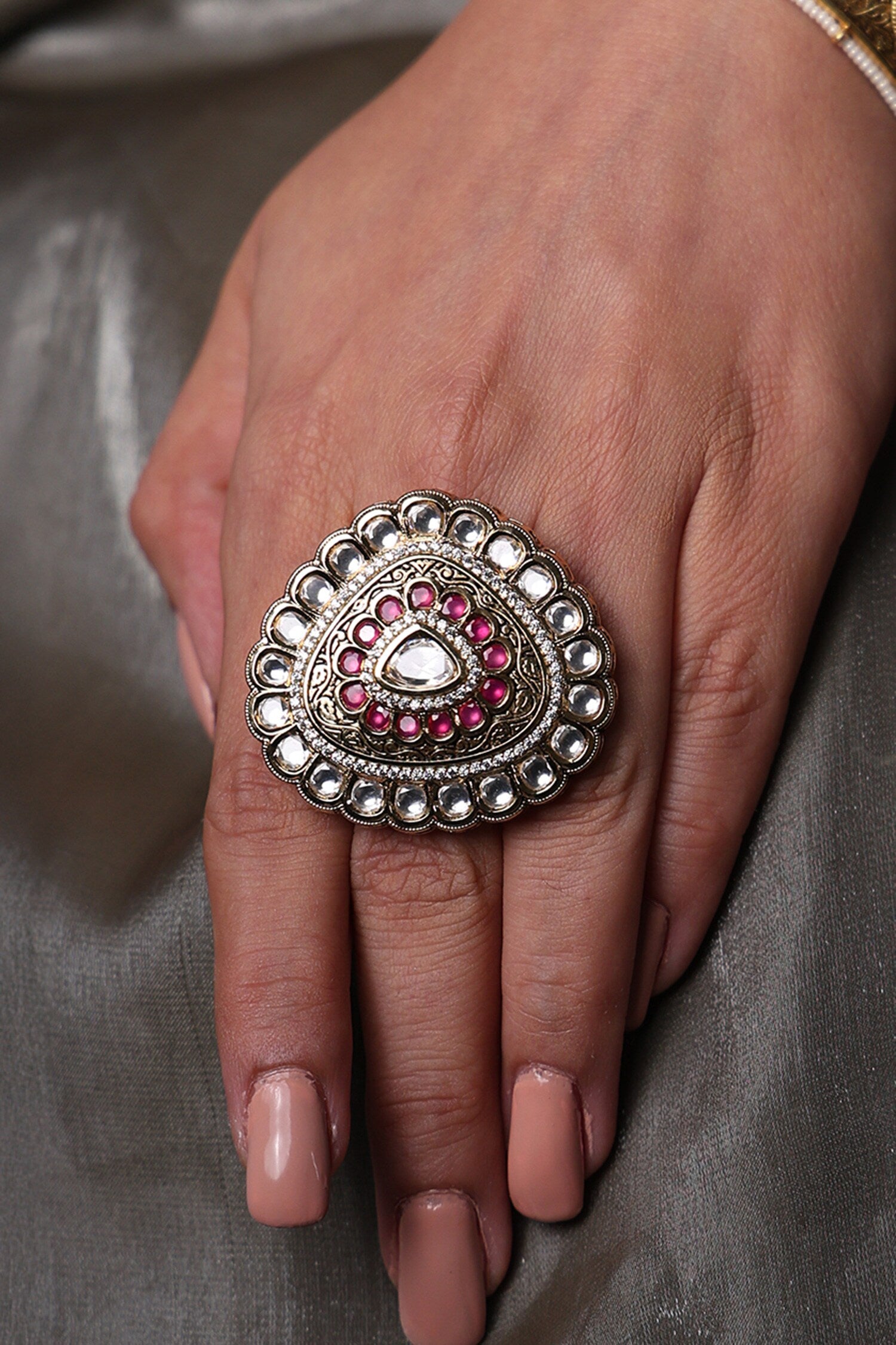 Kundan and Ruby Ring 