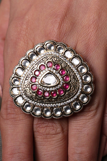 Kundan and Ruby Ring 