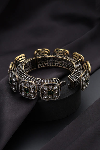 Green Victorian Polki Kada 