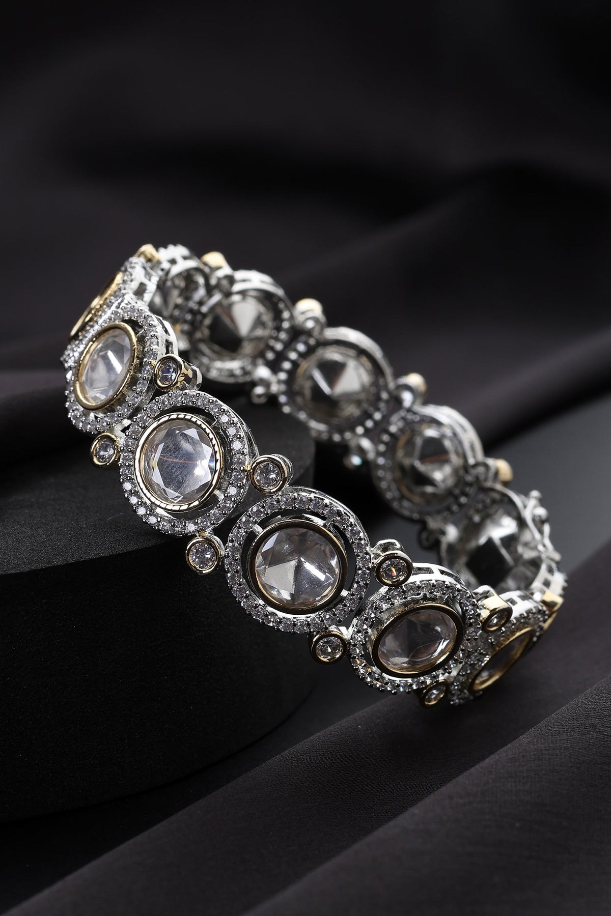 Silver Polki Kada 