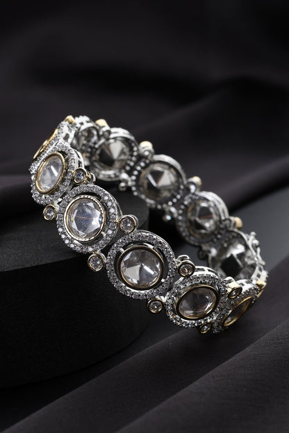 Silver Polki Kada 