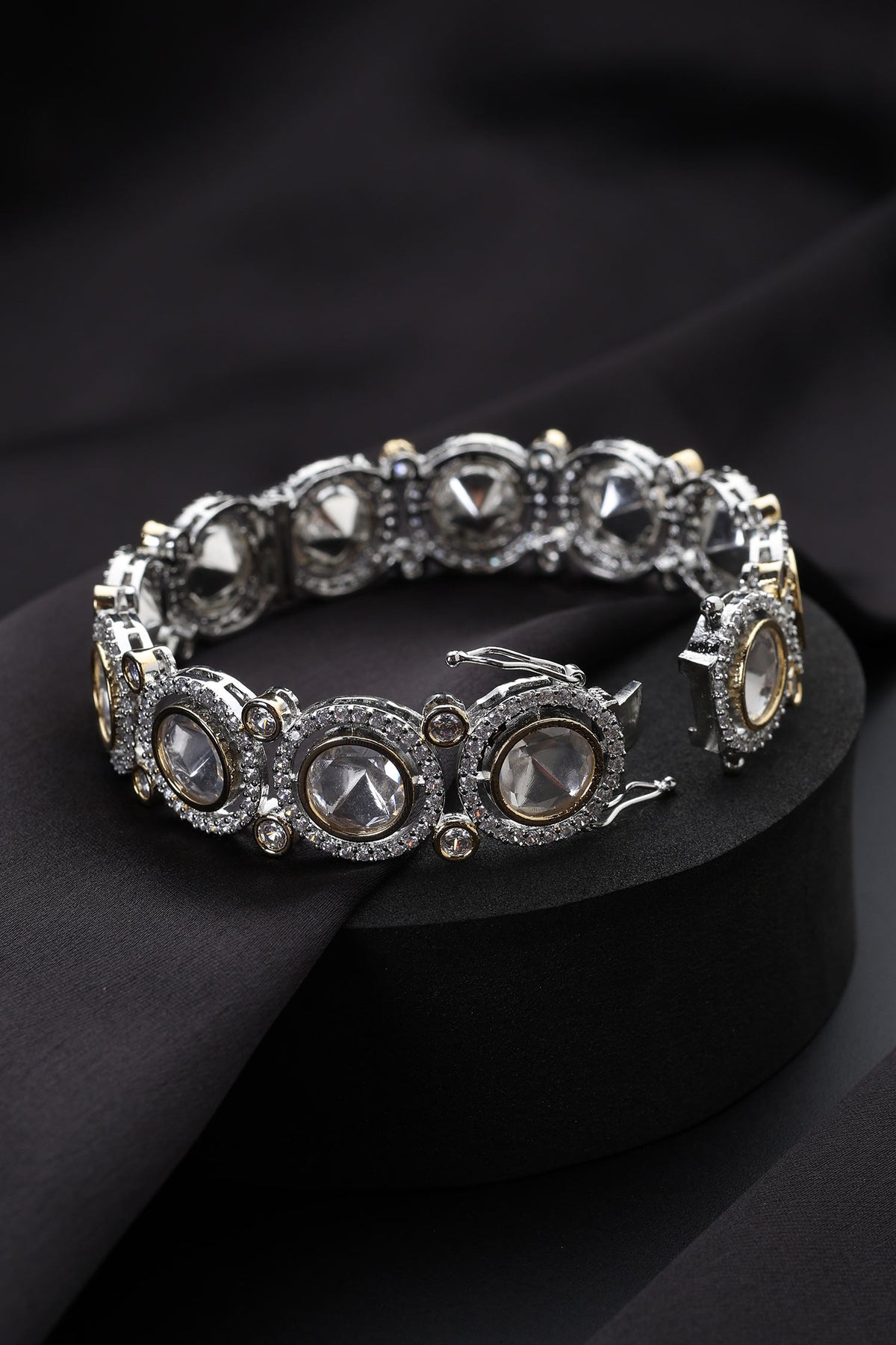Silver Polki Kada 