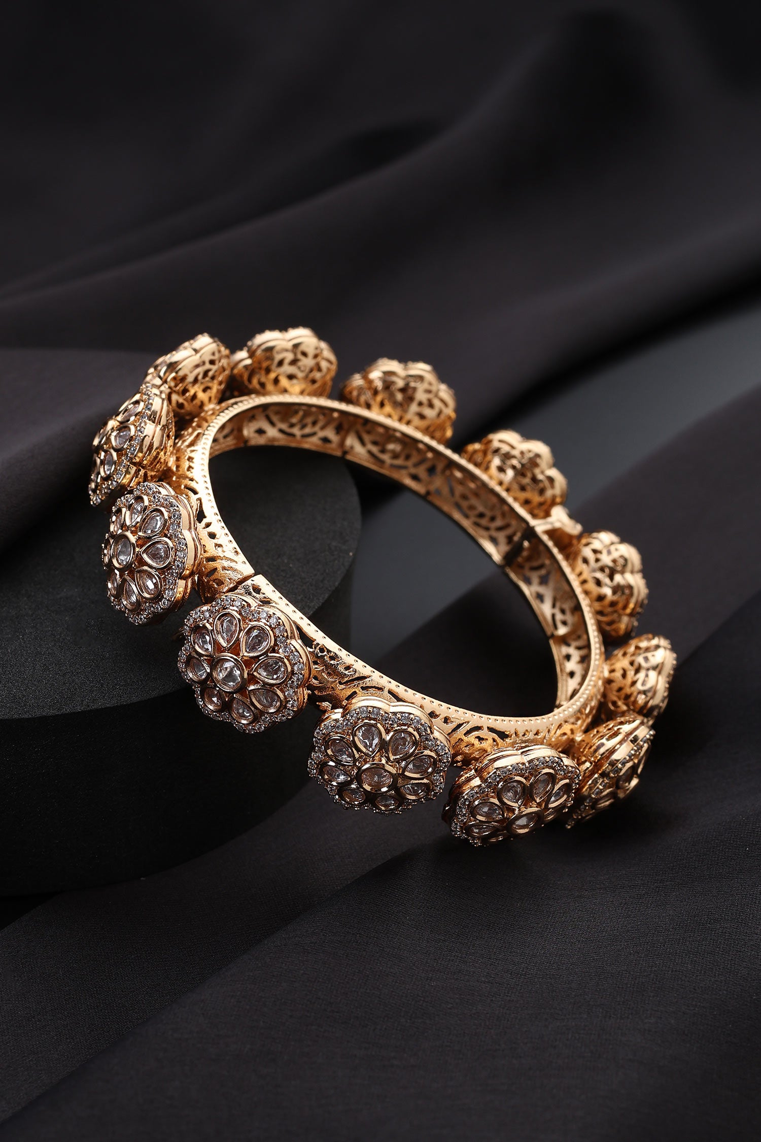 Rose Gold Polki Kada 