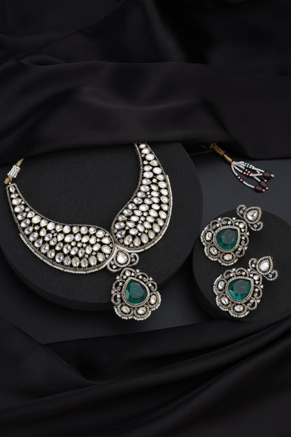 Emerald & Polki Necklace Set 