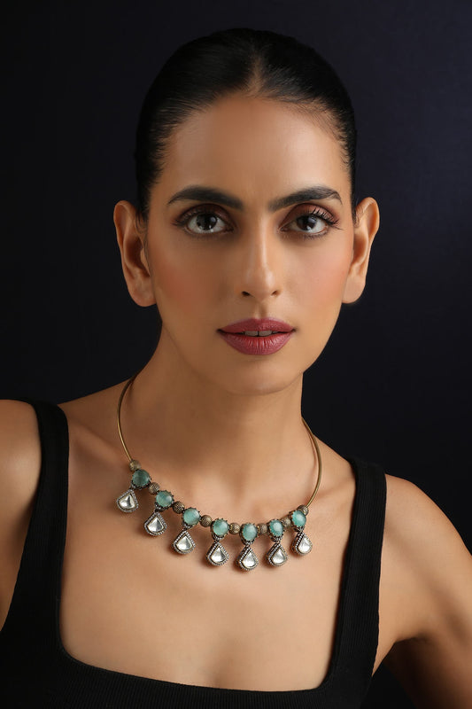 Mint & Polki Hasli Necklace 