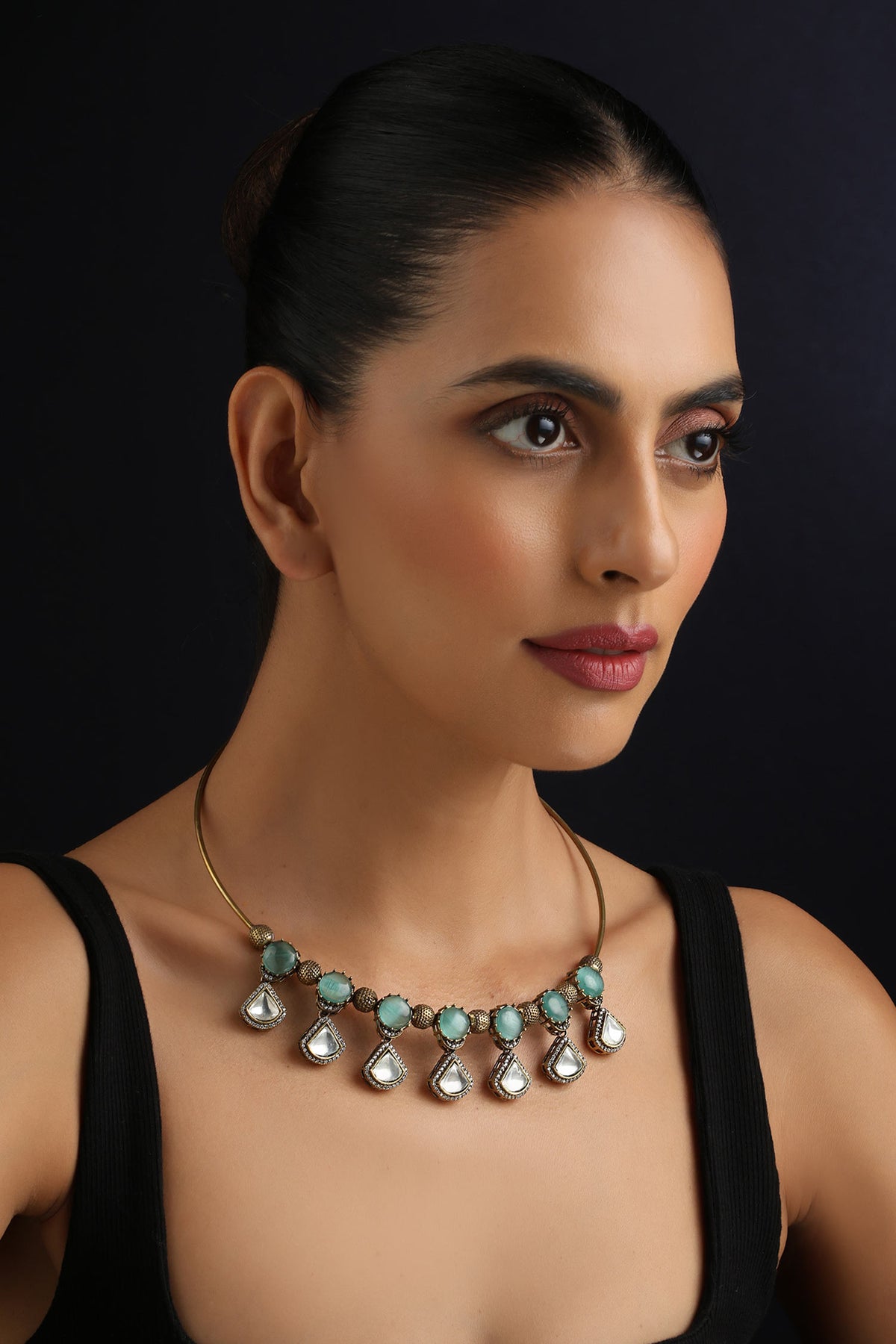 Mint & Polki Hasli Necklace 