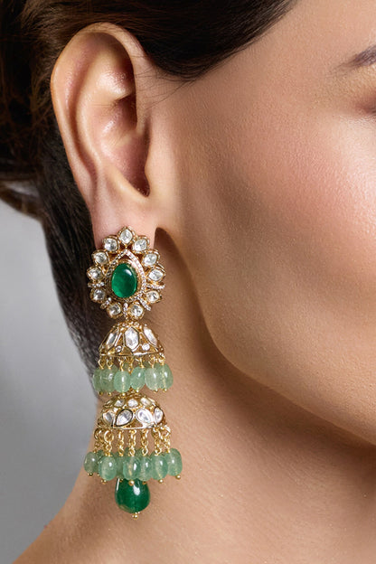 Throne Grace Emerald Long Earrings 
