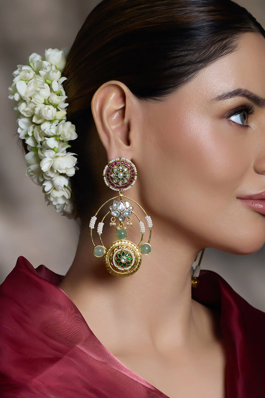Exquisite Royal Stone Embellished Earrings 